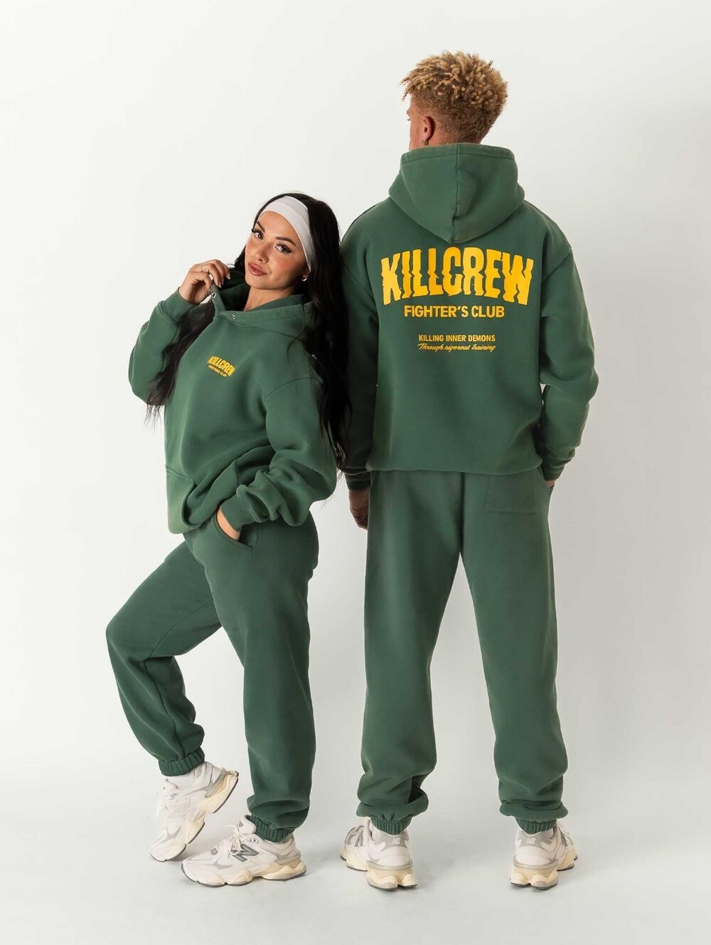 Kill Crew OVERSIZED LUX RIGOROUS TRAINING HOODIE - GREEN / GOLD